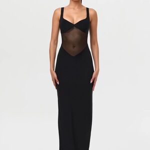 Naked Black Mesh Panel Dress